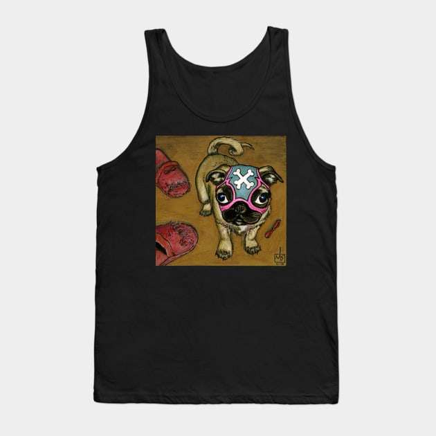 Luchador Pug Tank Top by mikeskki